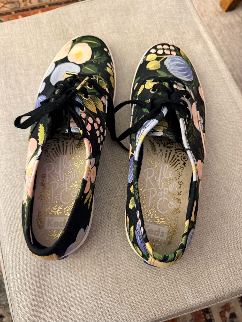 Keds x Rifle Paper Co. Women's Black Floral Sneakers